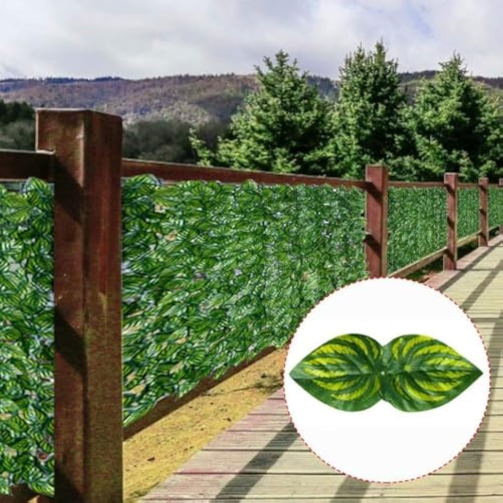 REOVE Artificial Ivy Privacy Fence – Green Plastic Leaf Hedge Panels