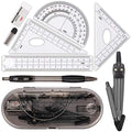 Jolof Store 10-Piece Geometry Math Set with Compass and Rulers