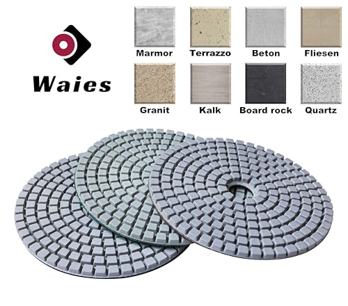 Waies 11-Piece Diamond Polishing Pad Kit with M14 Backer for Granite