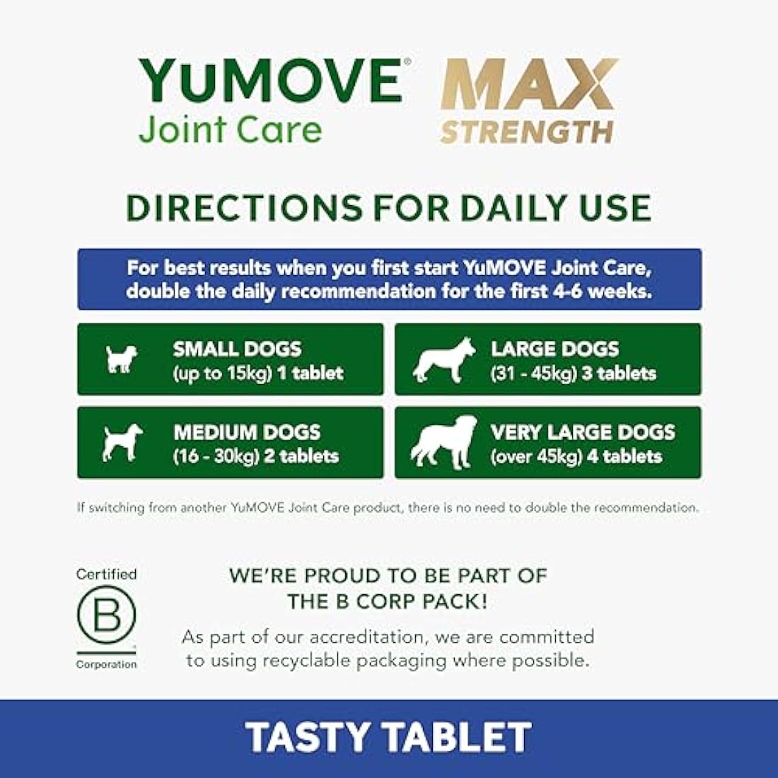 YuMOVE Max Strength Joint Supplement for Senior Dogs - 120 Tablets