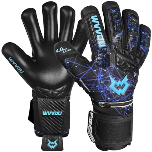 WVVOU Goalkeeper Gloves | 4mm Sticky Latex with Detachable Fingersave