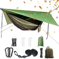 Camping Hammock Set with Mosquito Net & Rain Fly – Army Green