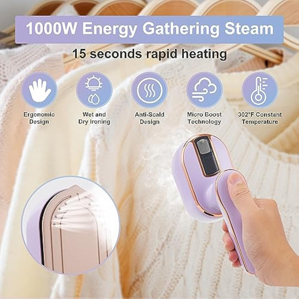 Jolof Store Foldable Travel Steam Iron – 1090W Handheld Mini Garment Steamer