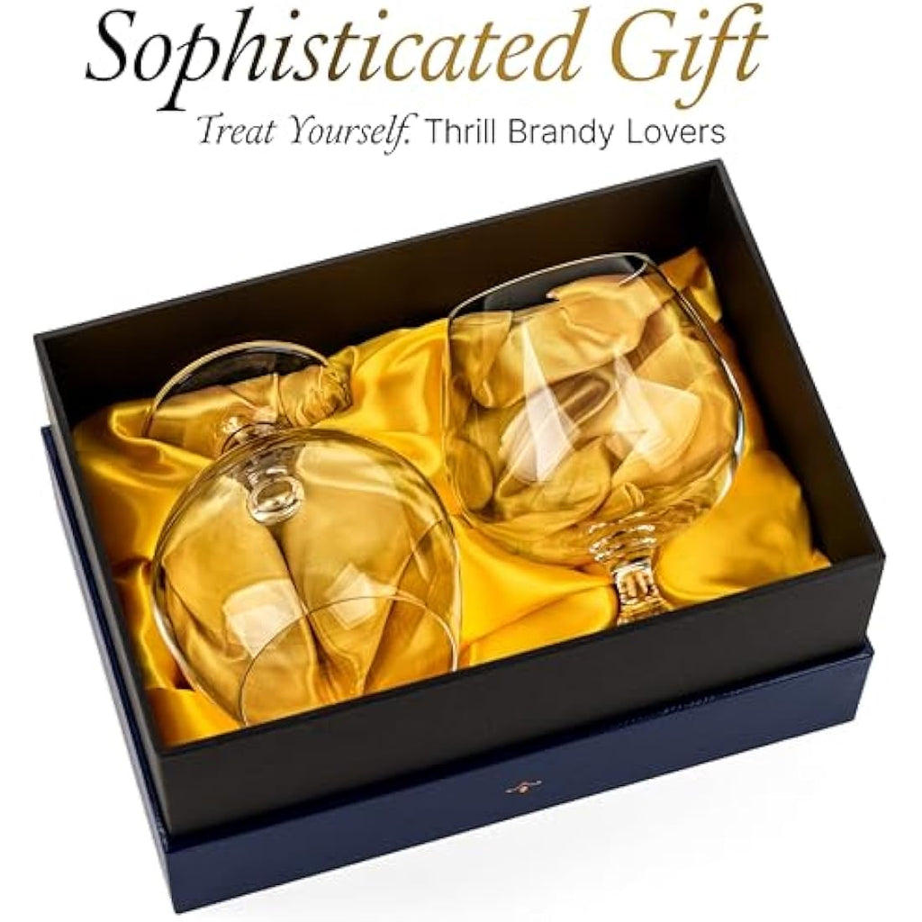 Glassique Cadeau Crystal Brandy Snifter Glasses - Set of 2 Handblown 620ml