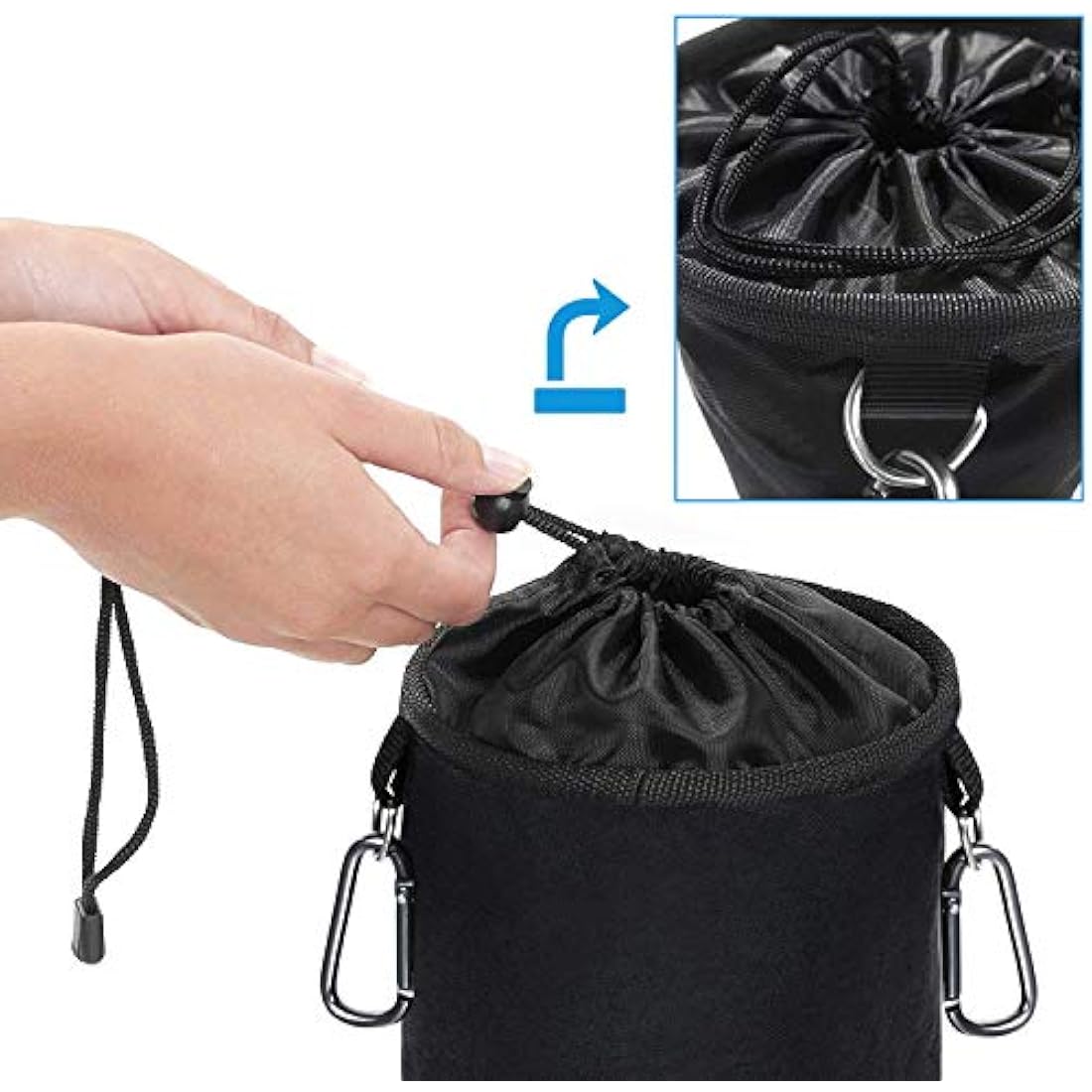 Large Waterproof Peg Bag with 2 Hanger Clips – Black