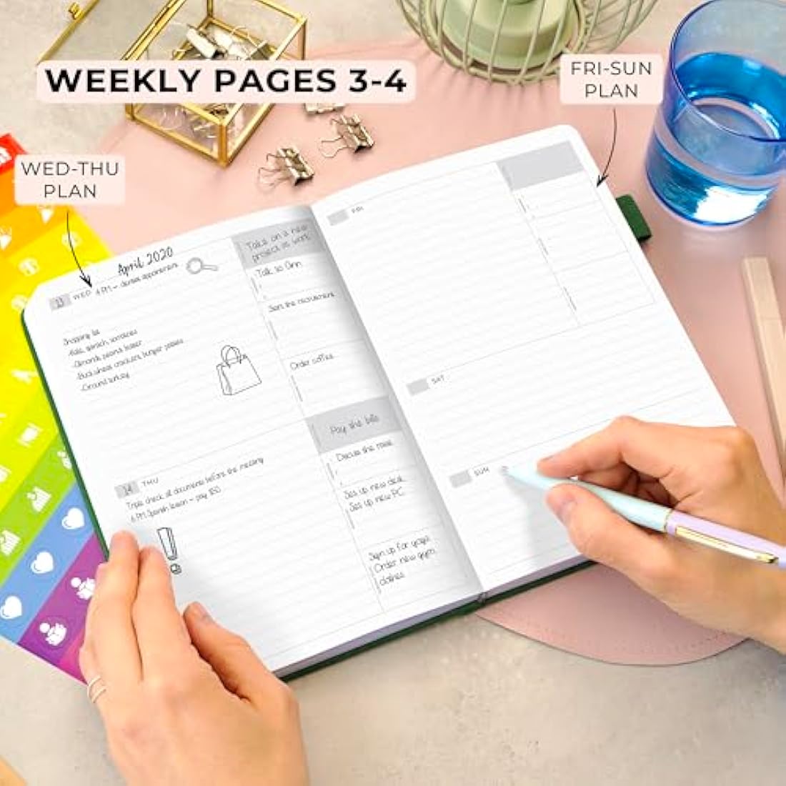 Clever Fox Advanced Weekly Planner – Undated A5 Goal Journal, Forest Green