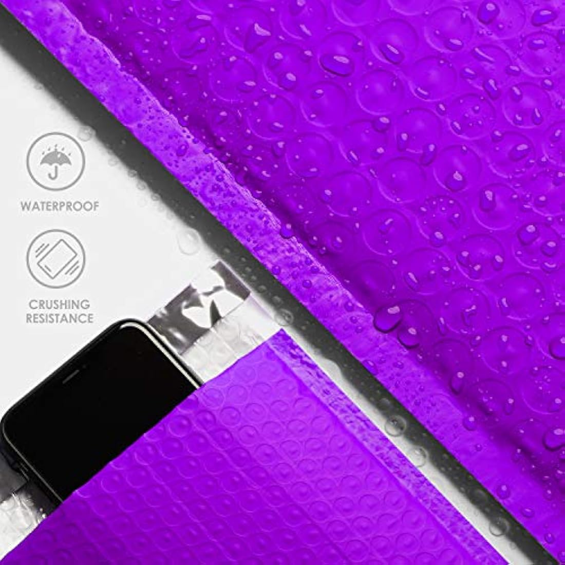 Switory Purple Poly Bubble Mailers – 15.3x22.9cm Padded Envelopes, 50 Pack