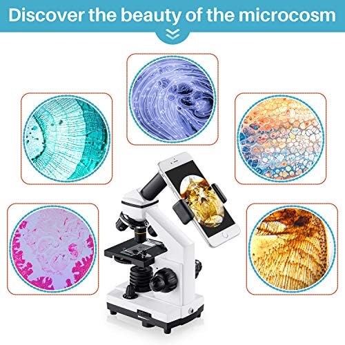 BEBANG 100X-2000X Biological Microscope Kit with Phone Adapter