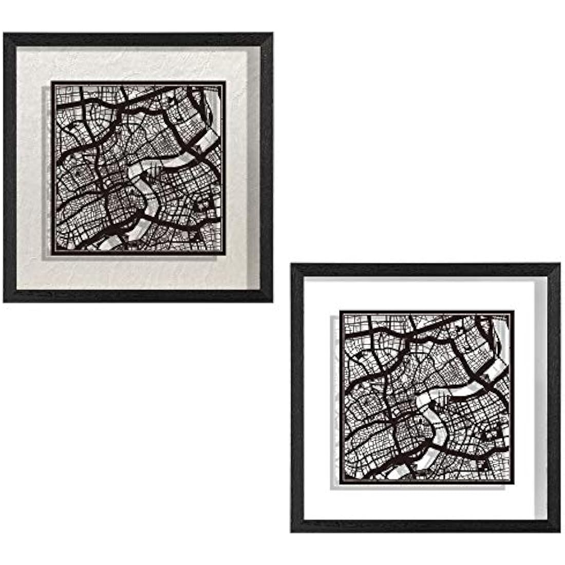 Shanghai Paper Cut Map Wall Art |  Framed 9x9 Paper Art