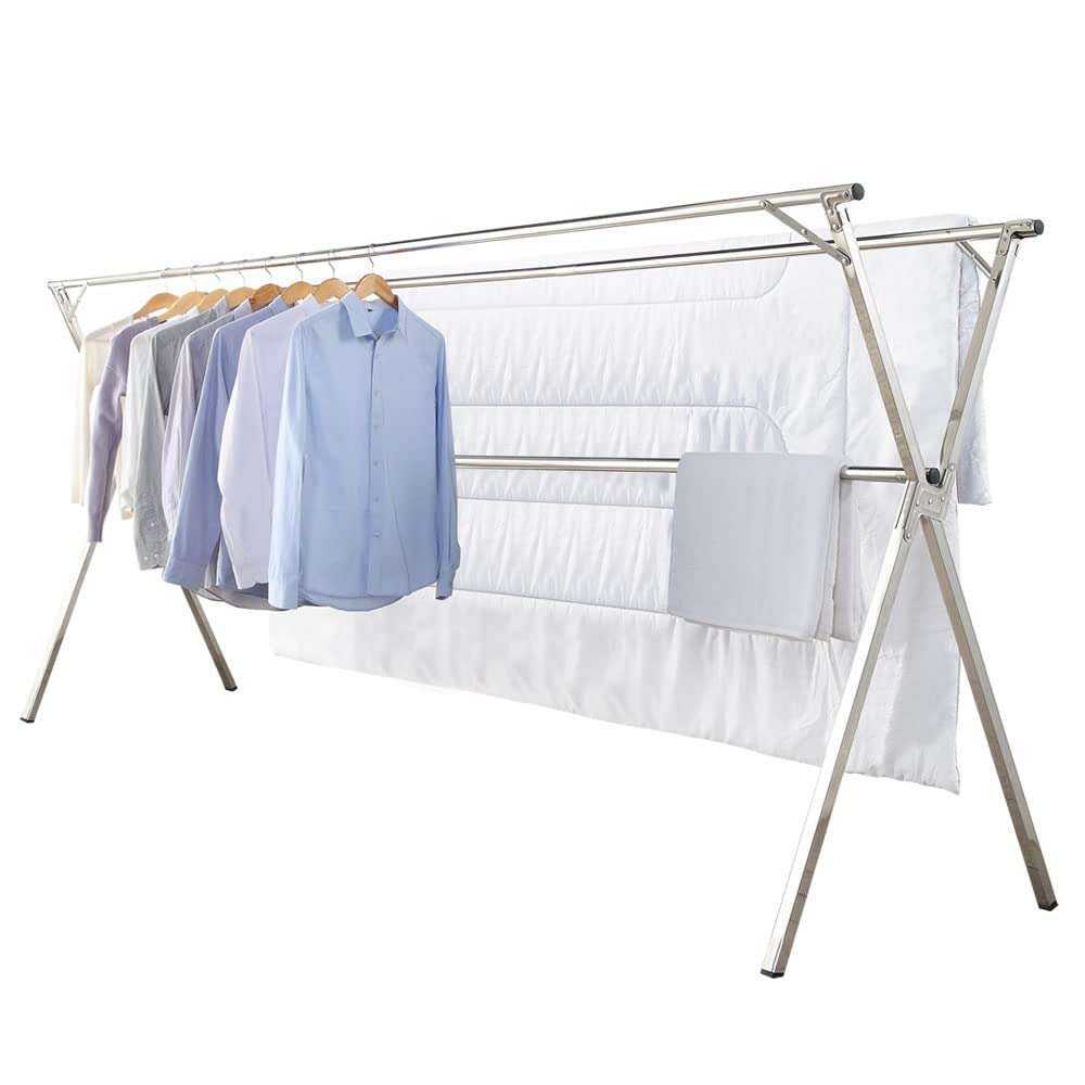 GISSAR Foldable Stainless Steel Clothes Drying Rack – Extensible Airer