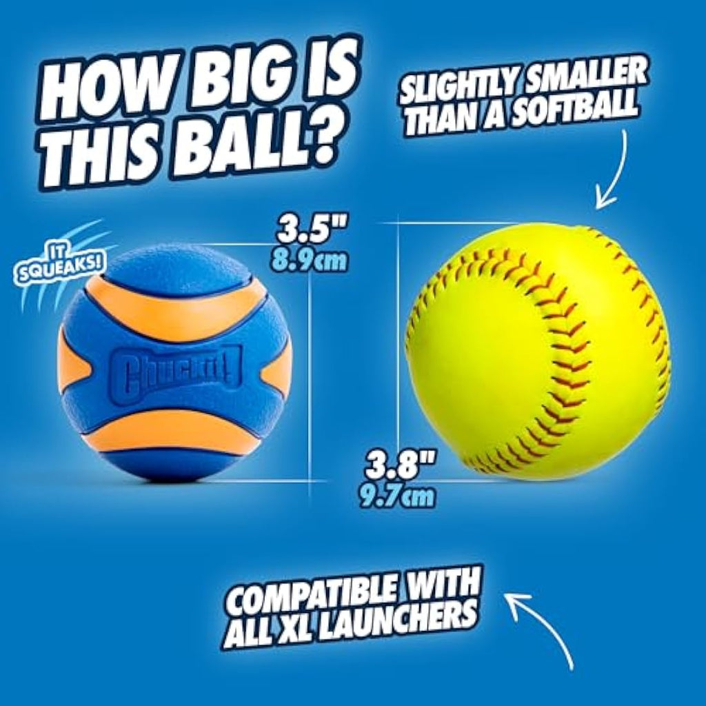ChuckIt! Ultra Squeaker Dog Ball – Durable High Bounce Rubber Toy, X-Large