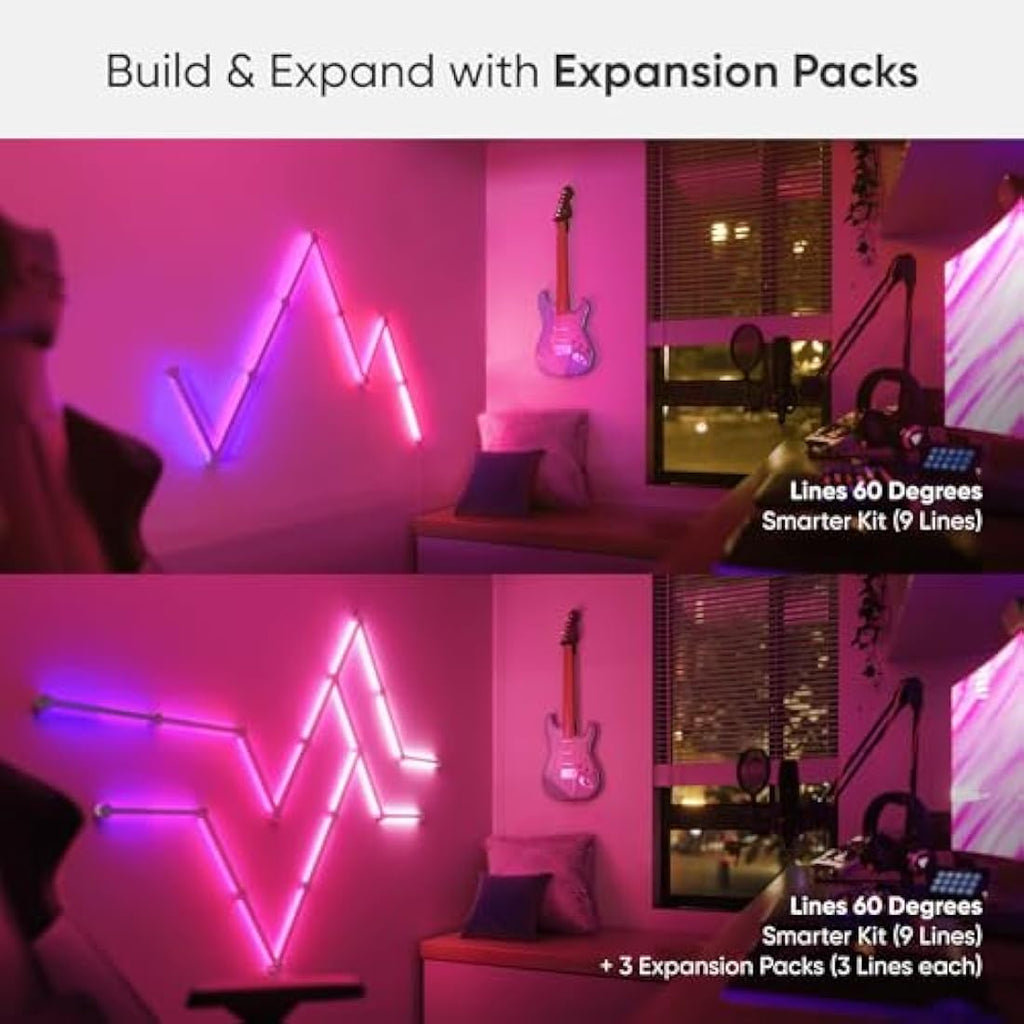 Nanoleaf Lines 60 Degrees Starter Kit – 15 RGBW Smart LED Light Bars