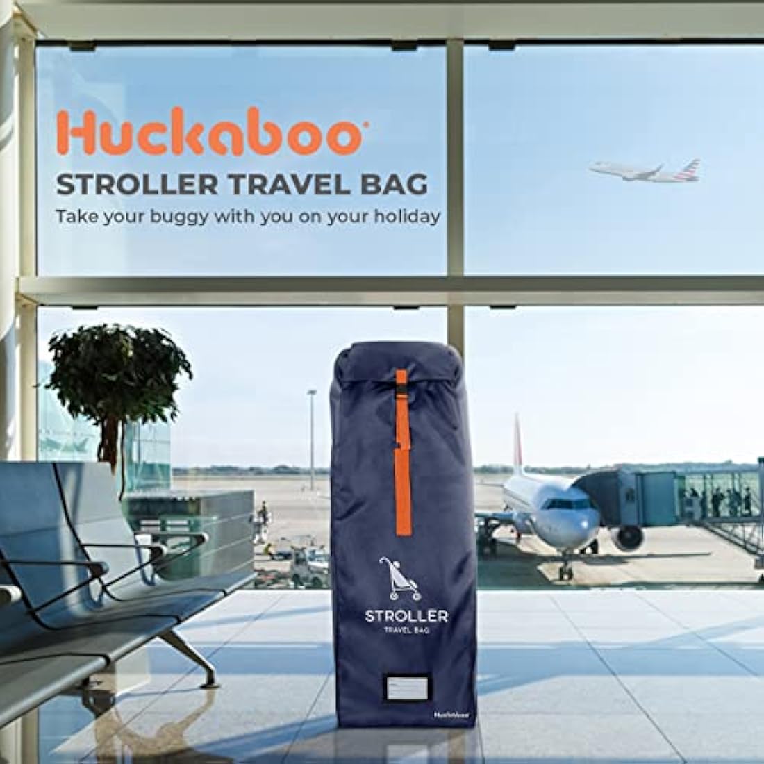 Huckaboo Umbrella Stroller Travel Bag for Airplane – Navy Ballistic Nylon
