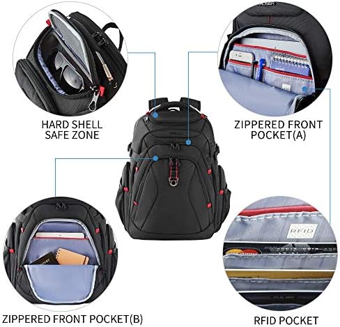 KROSER 17.3 Inch Travel Laptop Backpack – Water-Repellent RFID Bag