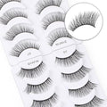 DYAFIN 3D Natural False Eyelashes | 16mm Wispy Clear Band Lashes - 8 Pairs