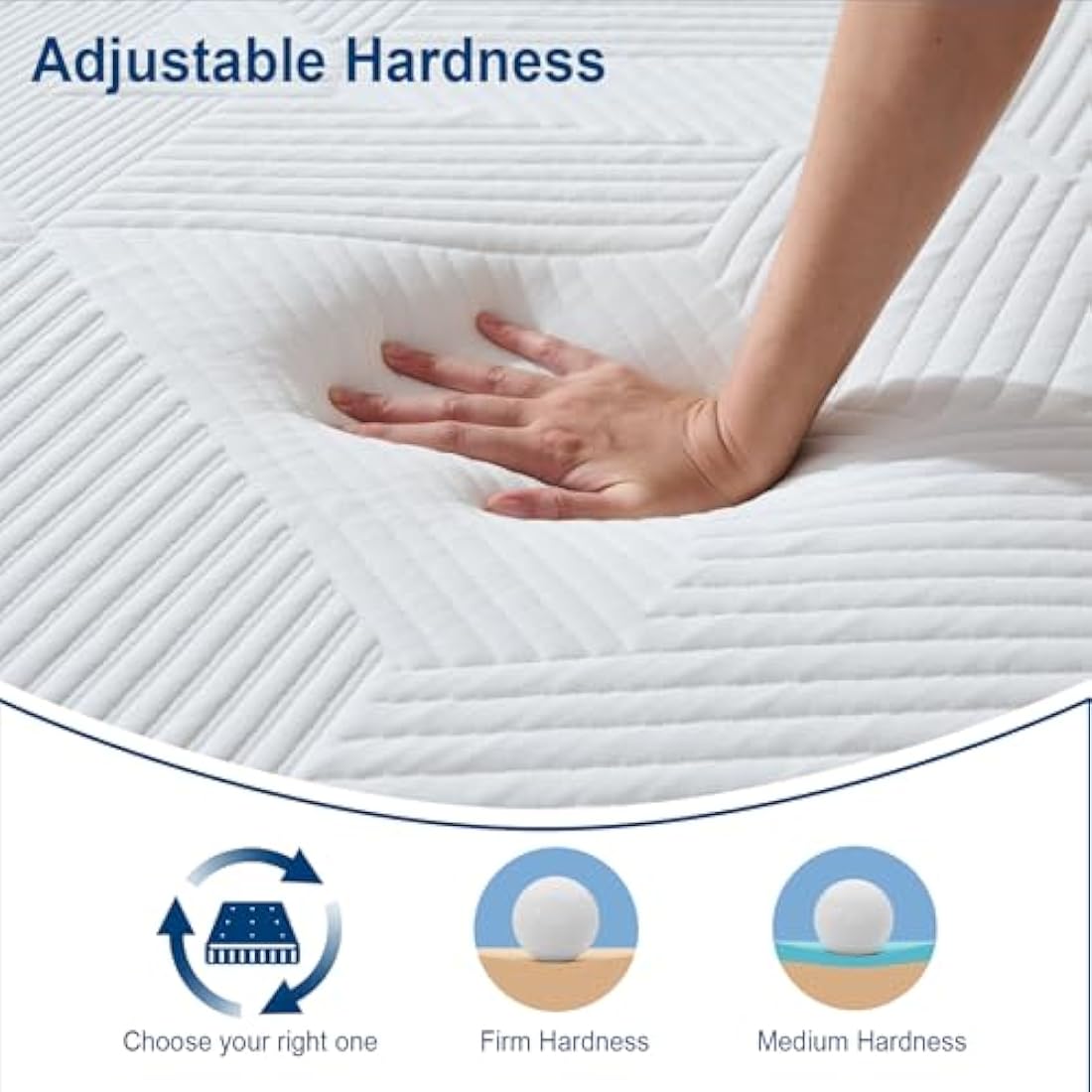 Hiimgo Single Memory Foam Mattress | Gel Breathable Medium Firm (90x190)