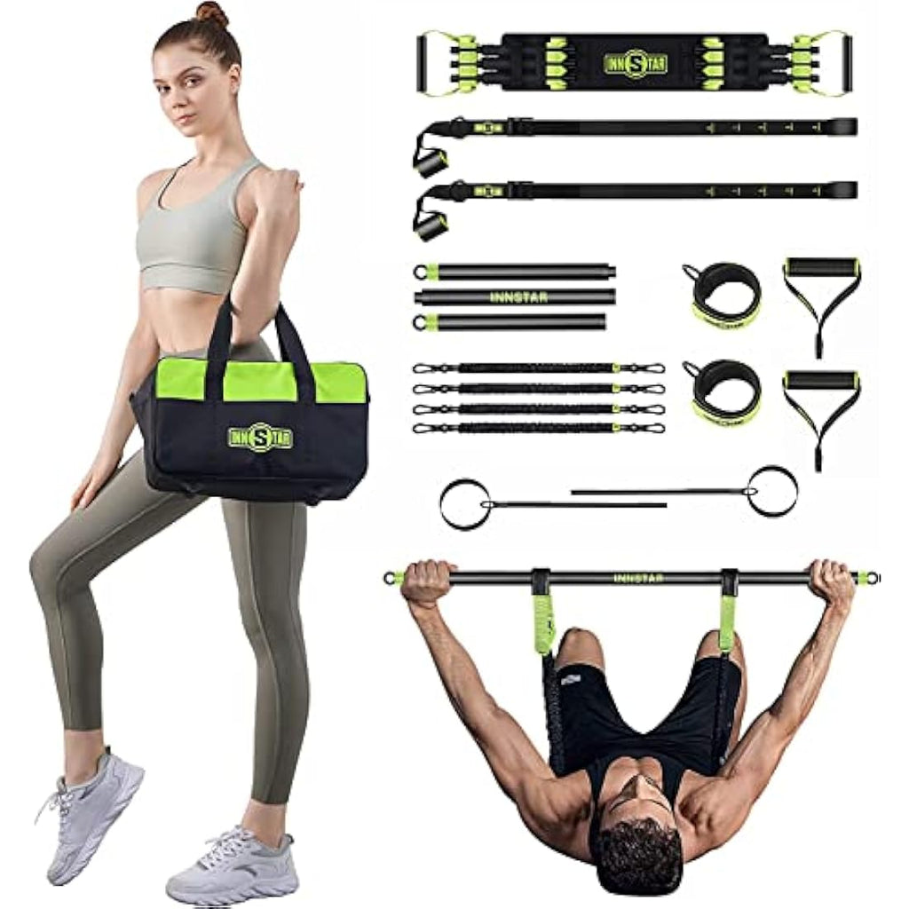 INNSTAR Portable Home Gym 5.0 – Resistance Bands & Detachable Bar Set