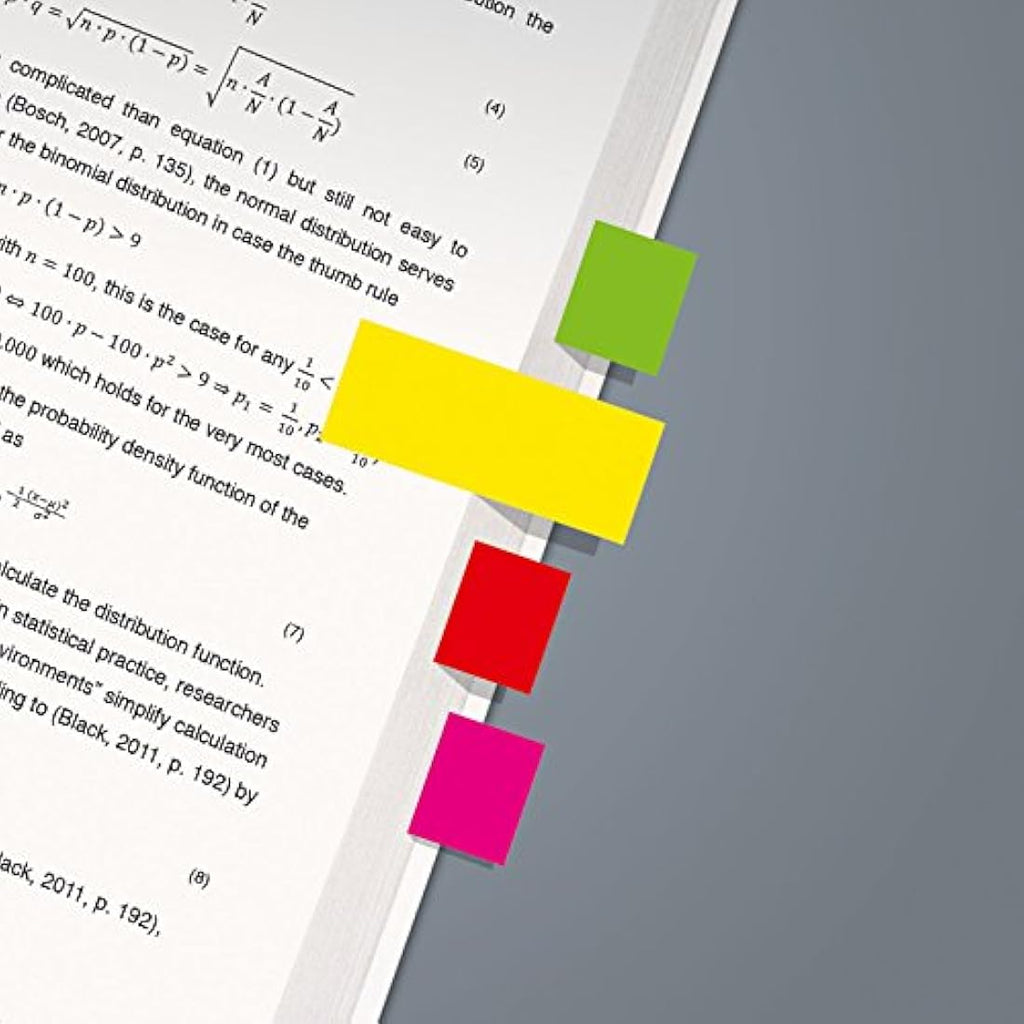 Sigel HN655 Index Page Markers | 2000 Paper Sticky Flags, 5 Colors