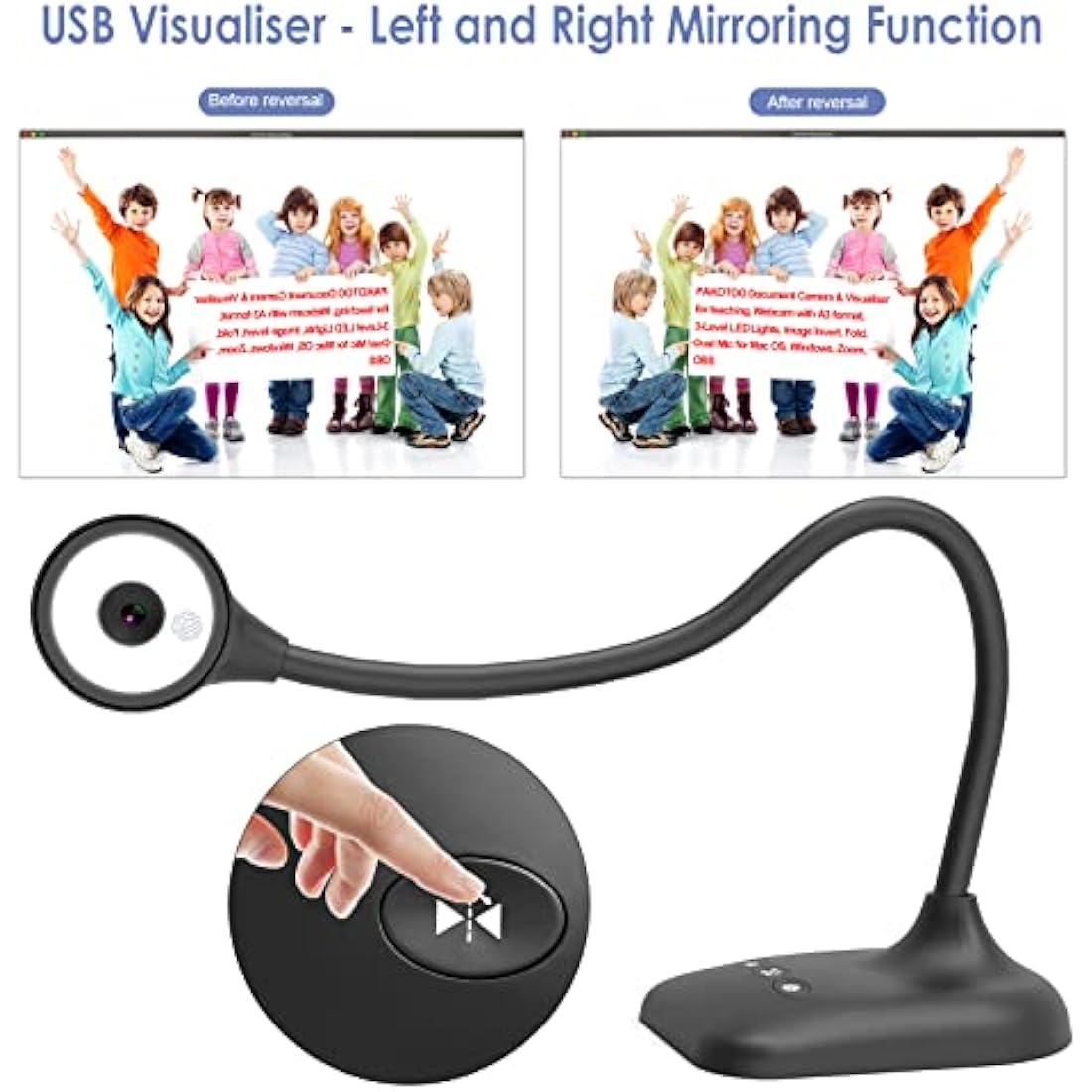 PAKOTOO 5MP USB Document Camera & Visualizer for A3 Size, LED Light