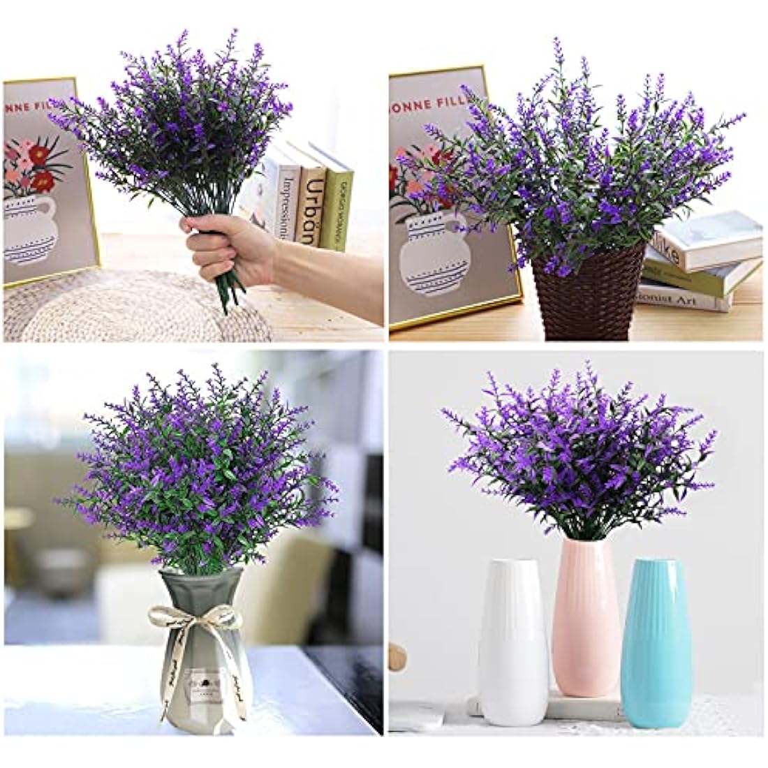 Jolof Store 12 Bundles Artificial Lavender Flowers | UV Resistant