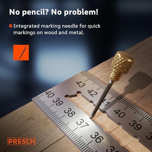 Presch 400mm Try Square – Precision Carpenter Square with Marking Gauge