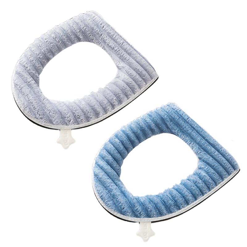2-Pack Plush Toilet Seat Cover Pads | Washable & Warm