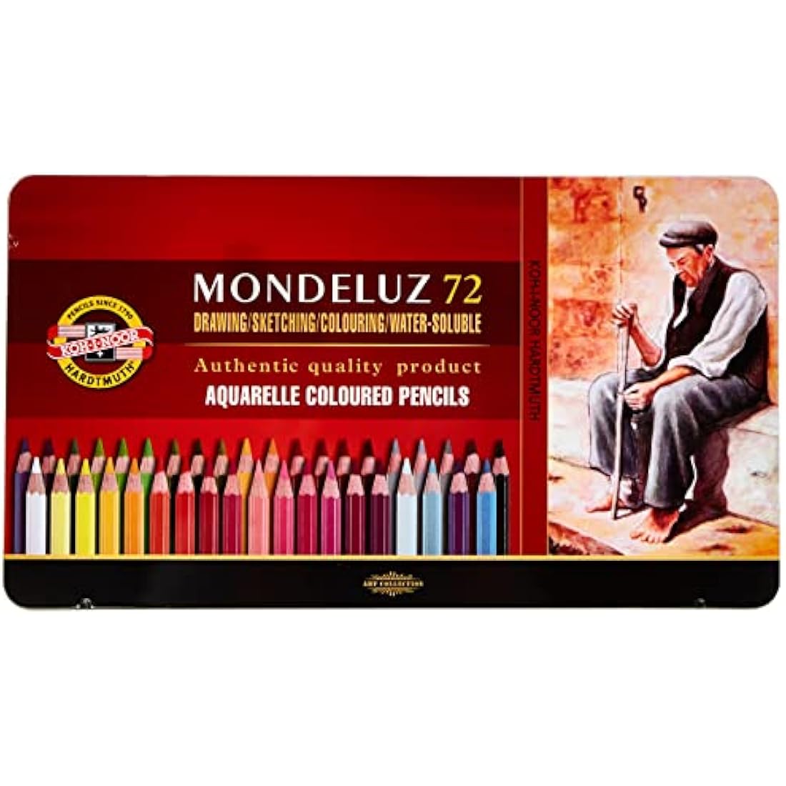 KOH-I-NOOR Mondeluz Aquarell Watercolor Pencils - Set of 72 Tin