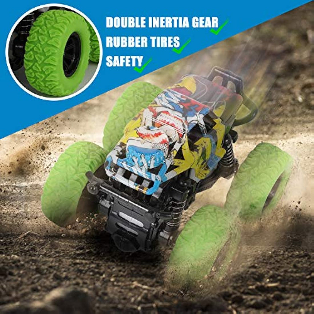 Shayson 2-Pack Monster Truck Toys – Friction Powered Stunt Cars for Kids