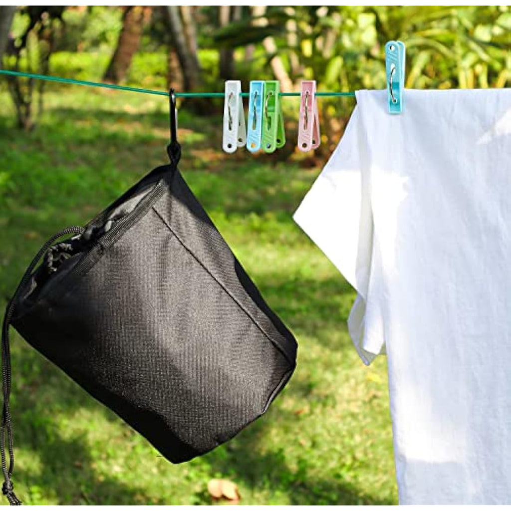 Plastic Clothes Pegs with Peg Bag - 40Pcs Laundry Set