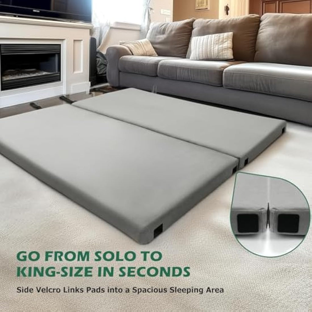 Willpo Memory Foam Camping Mattress | Portable Sleeping Pad with 2 Covers