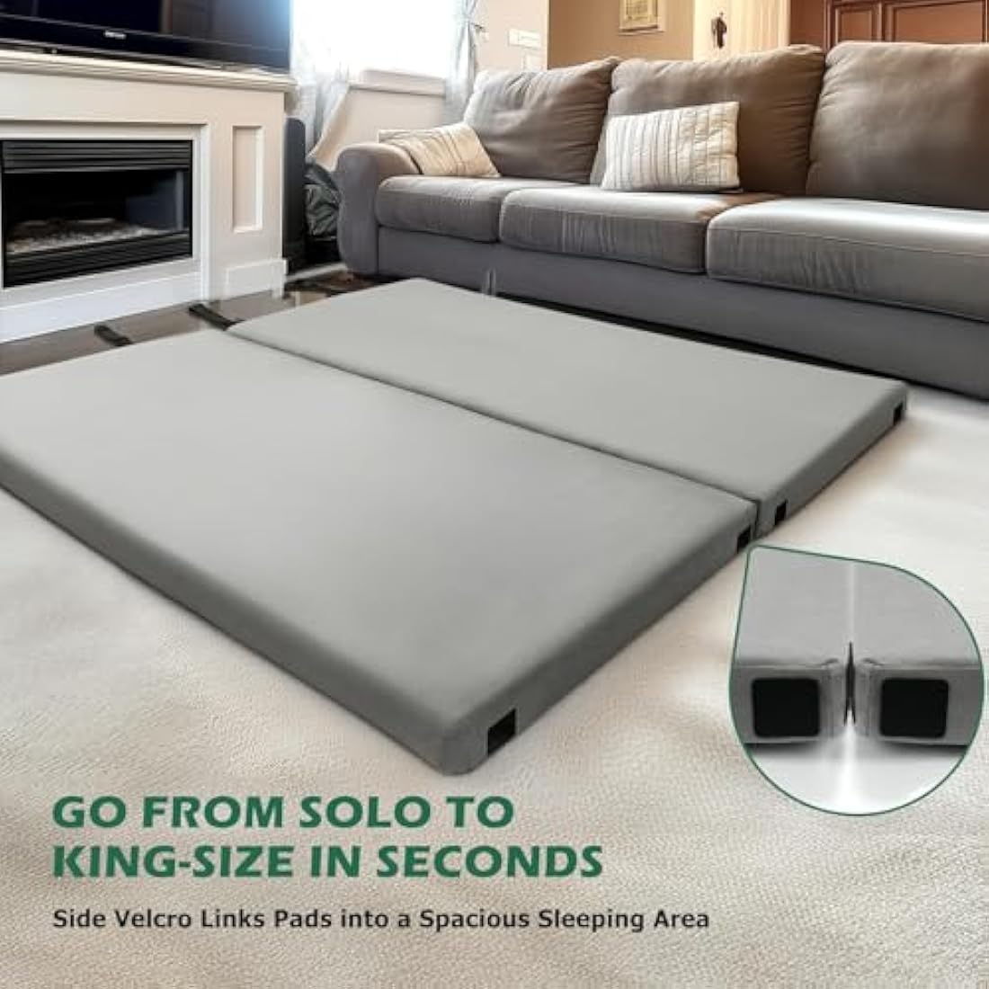 Willpo Memory Foam Camping Mattress | Portable Sleeping Pad with 2 Covers