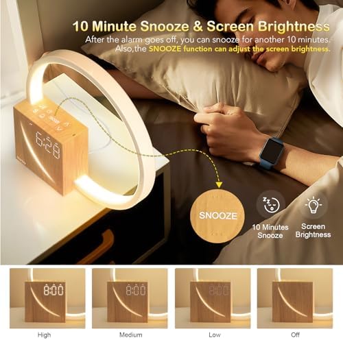 Blonbar Bedside Lamp | Wake-Up Light with USB Charging & 10 Sleep Sounds