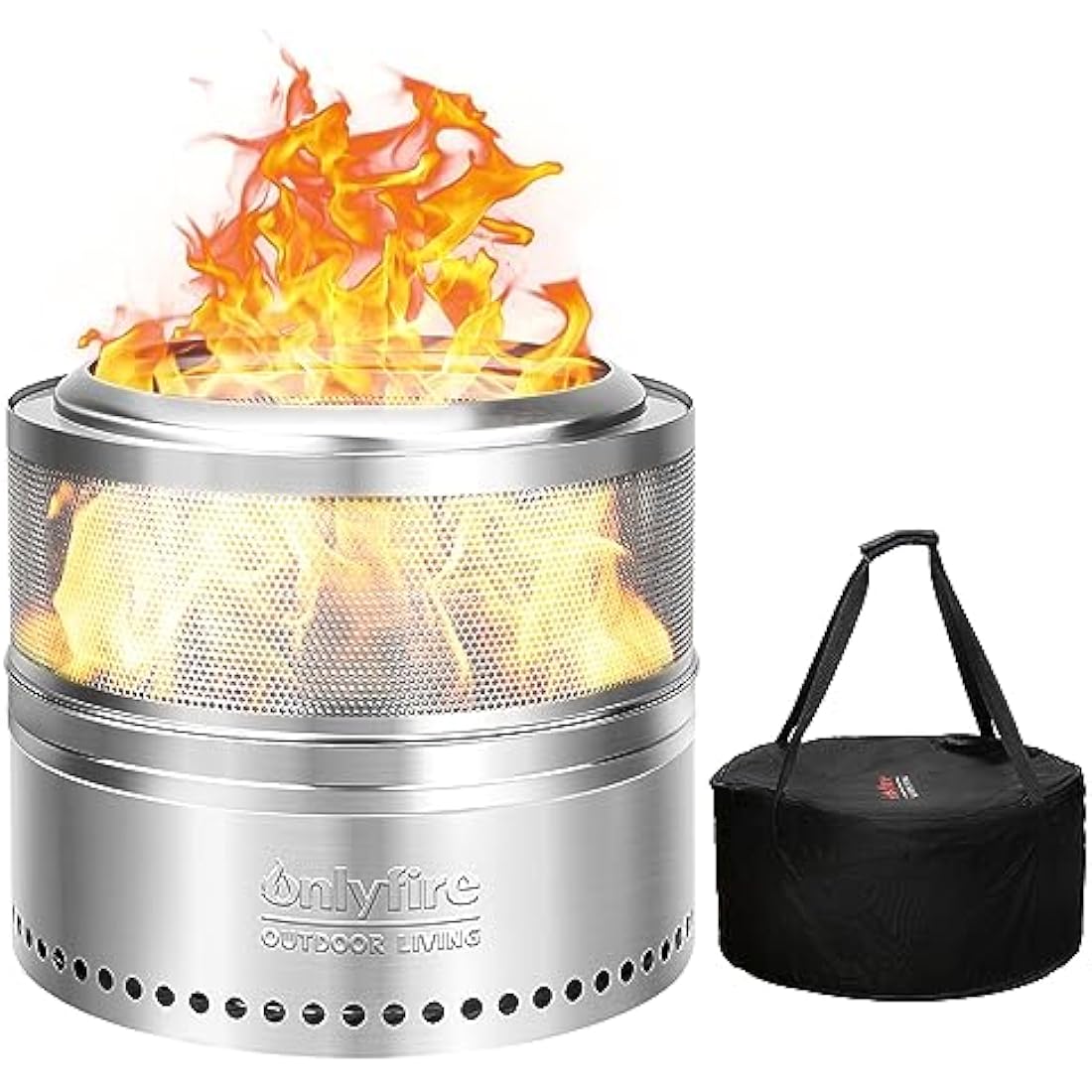 Onlyfire 50cm Smokeless Fire Pit | Stainless Steel Outdoor Bonfire Stove