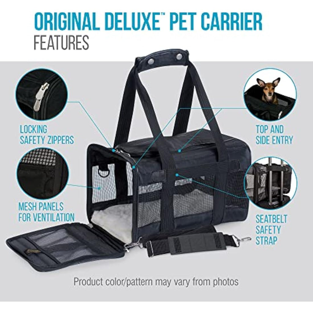 Sherpa Original Deluxe Pet Carrier | Airline Approved - Black, Small