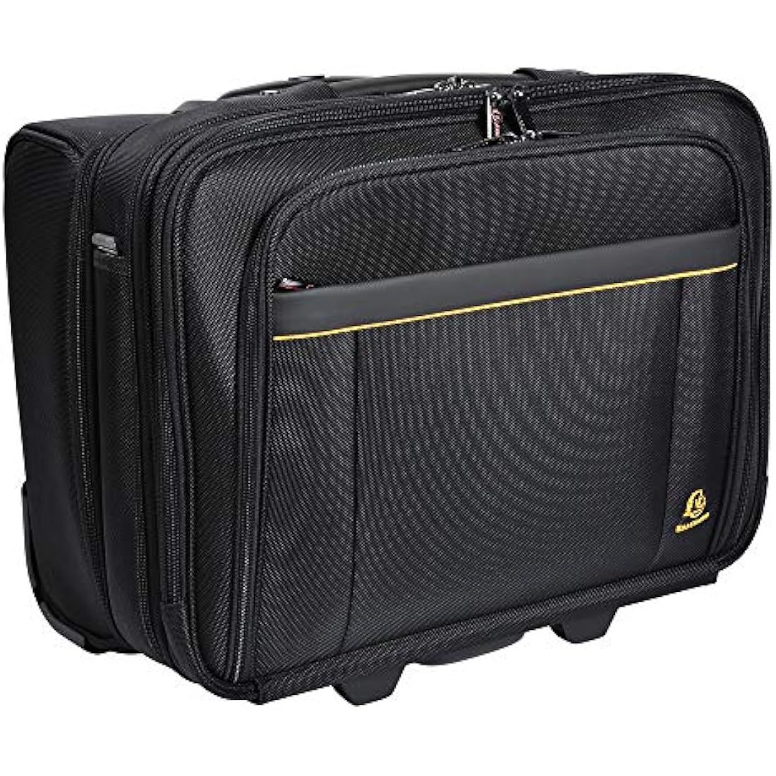 Exacompta Exatrolley Laptop Suitcase | 15.6" Rolling Briefcase - Black