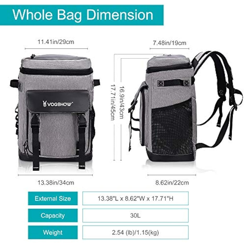 Vogshow 30L Insulated Cooler Backpack | Leakproof Waterproof Picnic Bag