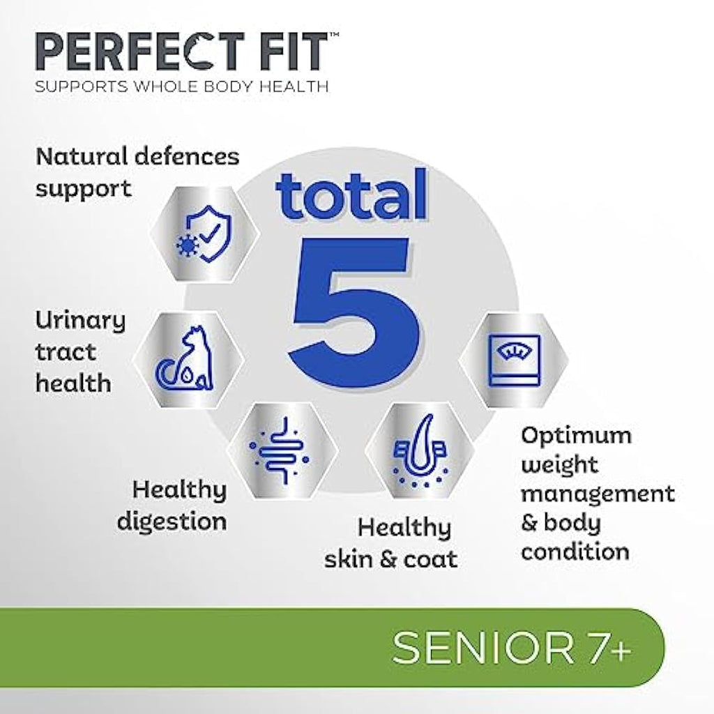 Perfect Fit Senior 7+ Dry Cat Food - Rich in Chicken - 7kg Bag