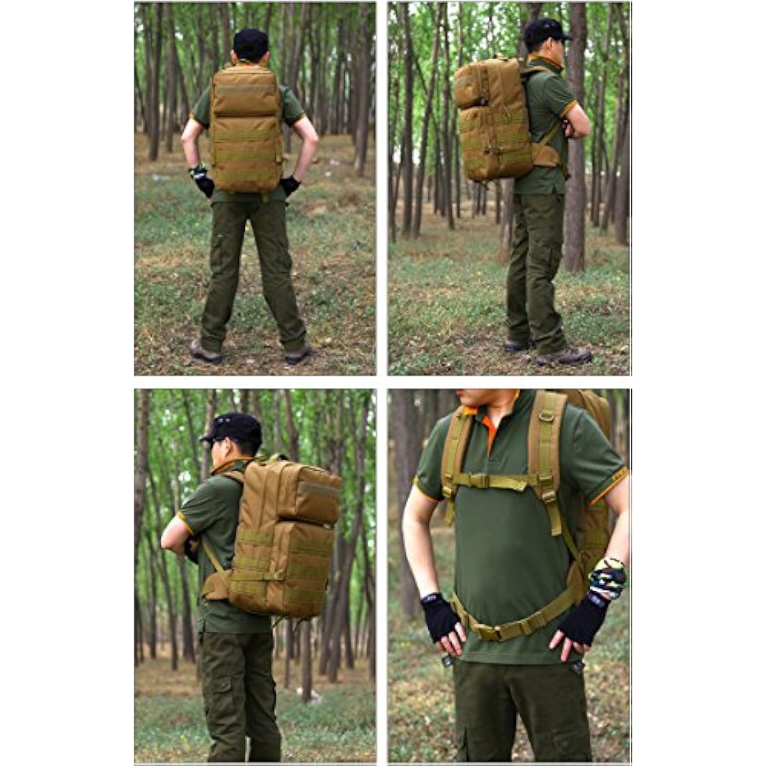 YuanWen 55L Tactical Backpack | Water Resistant MOLLE Hiking Rucksack