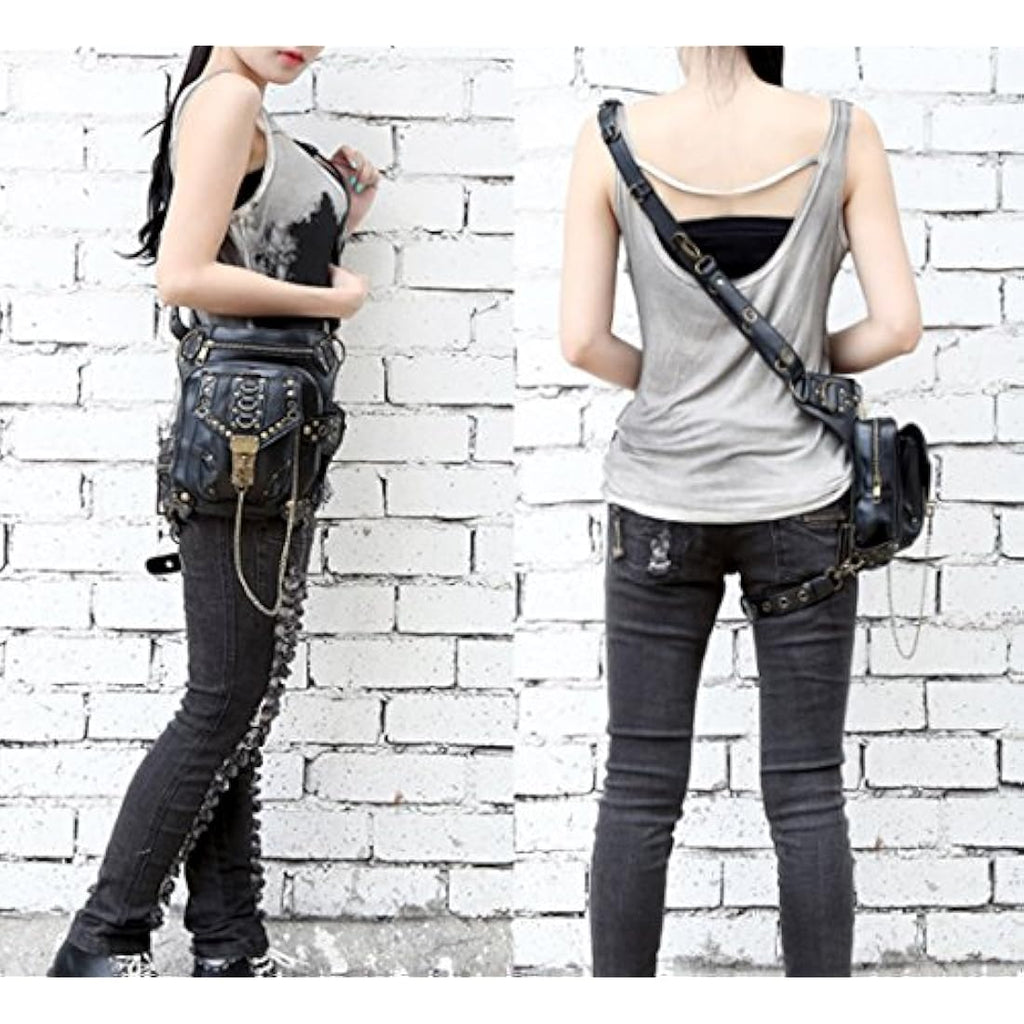 FiveloveTwo Tactical Drop Leg Bag | Steampunk Waist Pack & Messenger