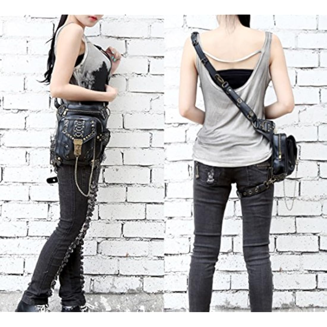 FiveloveTwo Tactical Drop Leg Bag | Steampunk Waist Pack & Messenger