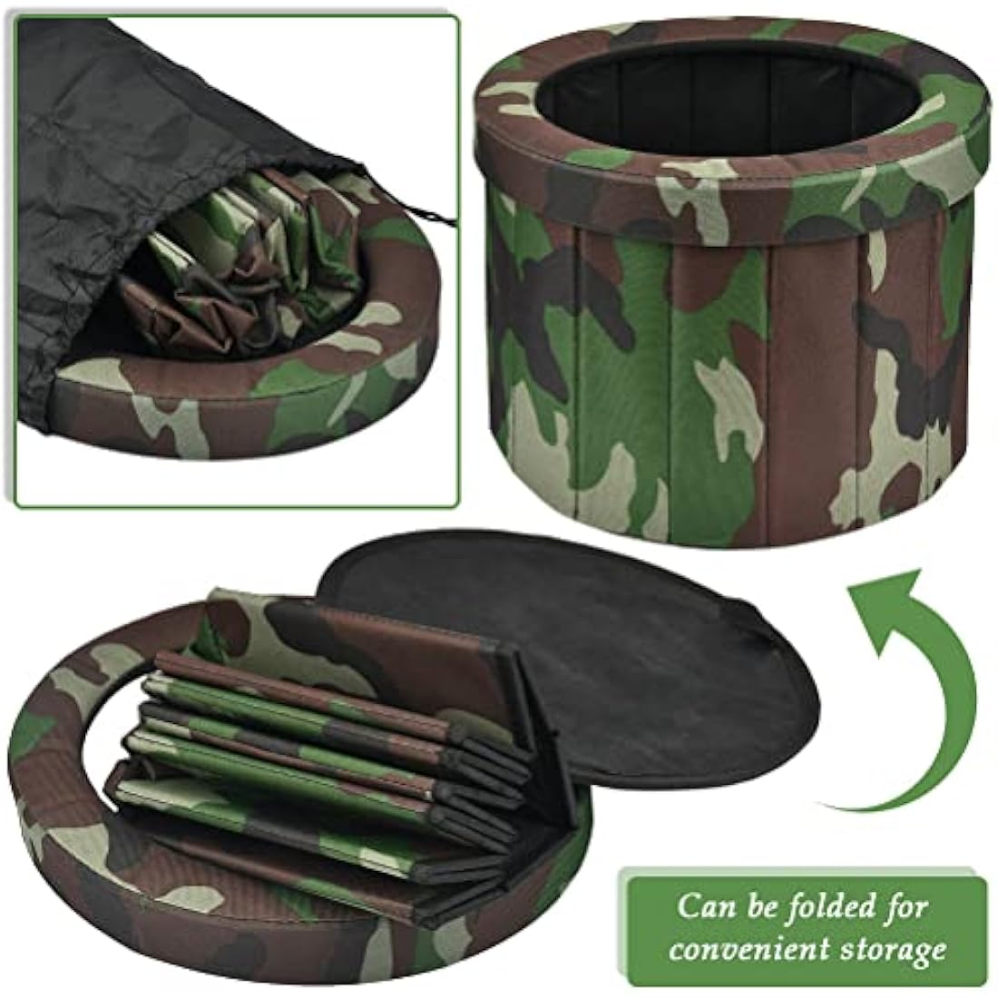 CENBEN Foldable Camping Toilet | Portable Outdoor Potty with Sponge Cushion