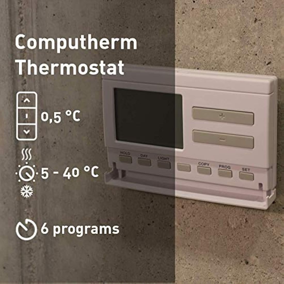 Computherm Q7RF Wireless Programmable Room Thermostat | Digital Controller