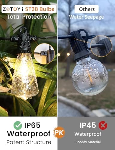 ZOTOYI 80FT Outdoor Festoon Lights | IP65 Waterproof 35 LED Garden String