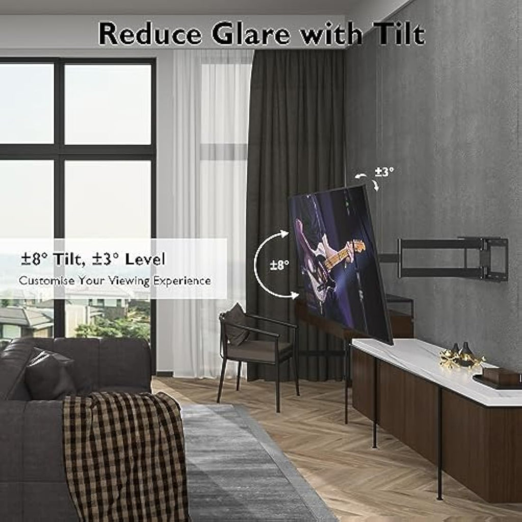 BONTEC Full Motion TV Wall Mount | 32-70 Inch | Extra Long 850mm Arm