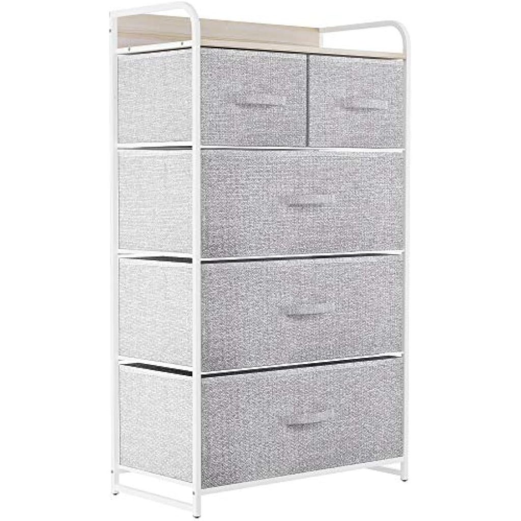 YITAHOME 5-Drawer Fabric Dresser | Storage Organizer with Wood Top