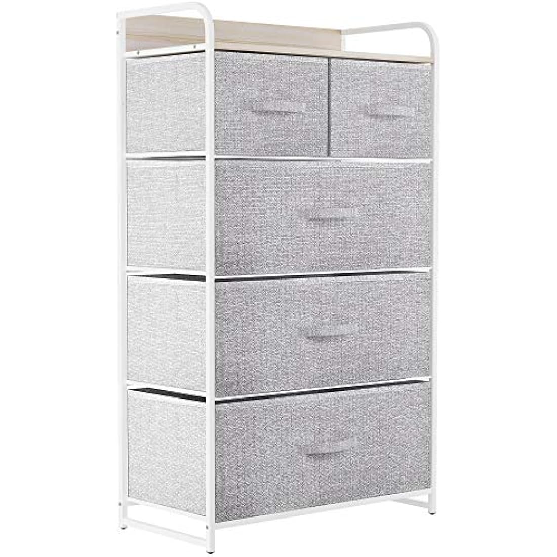 YITAHOME 5-Drawer Fabric Dresser | Storage Organizer with Wood Top