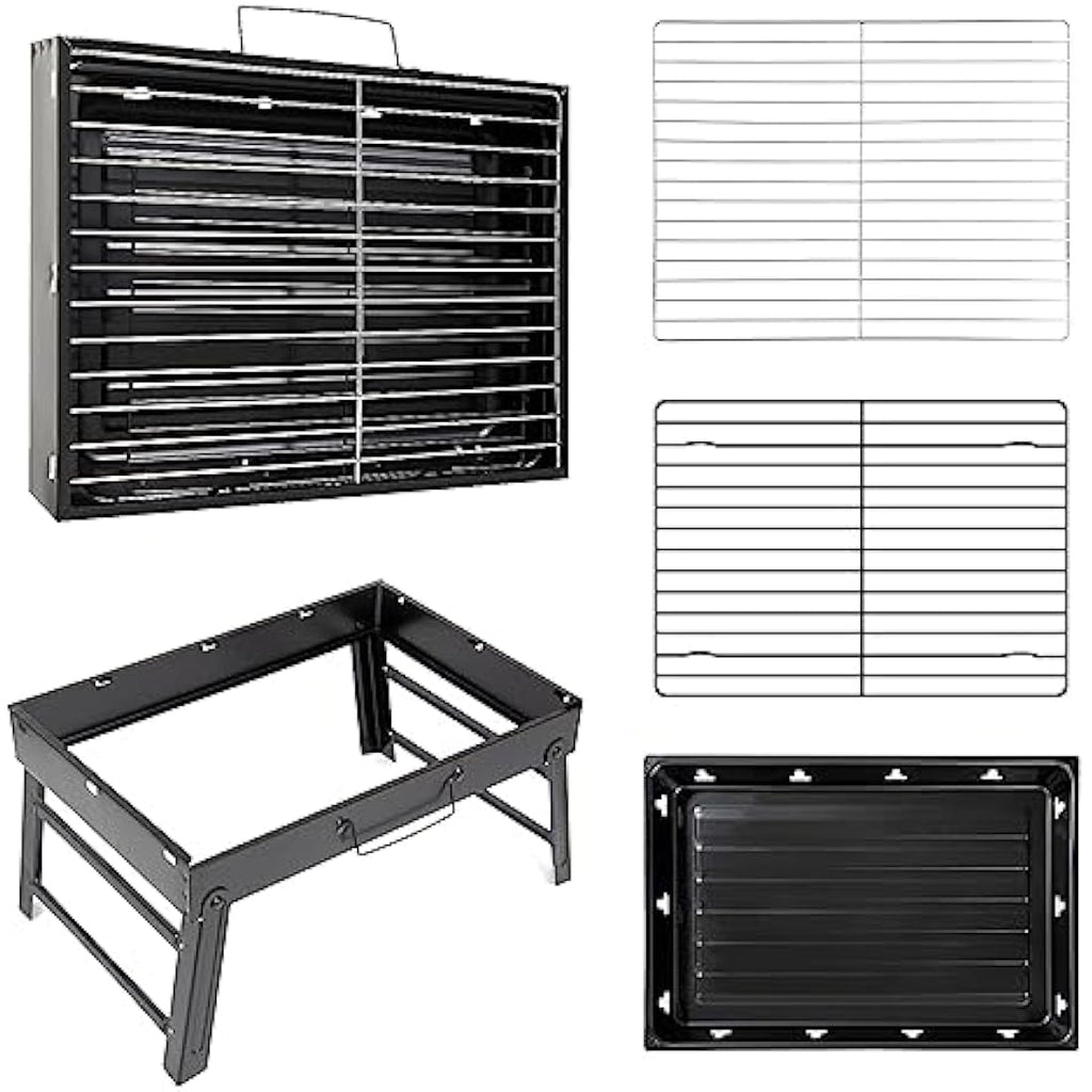 Jolof Store Portable Charcoal BBQ Grill – Foldable Stainless Steel
