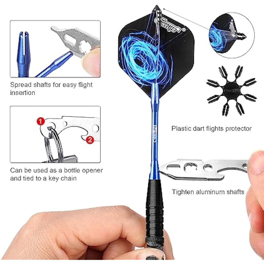 CyeeLife Steel Tip Darts Set – 12pcs Professional Beginner Darts