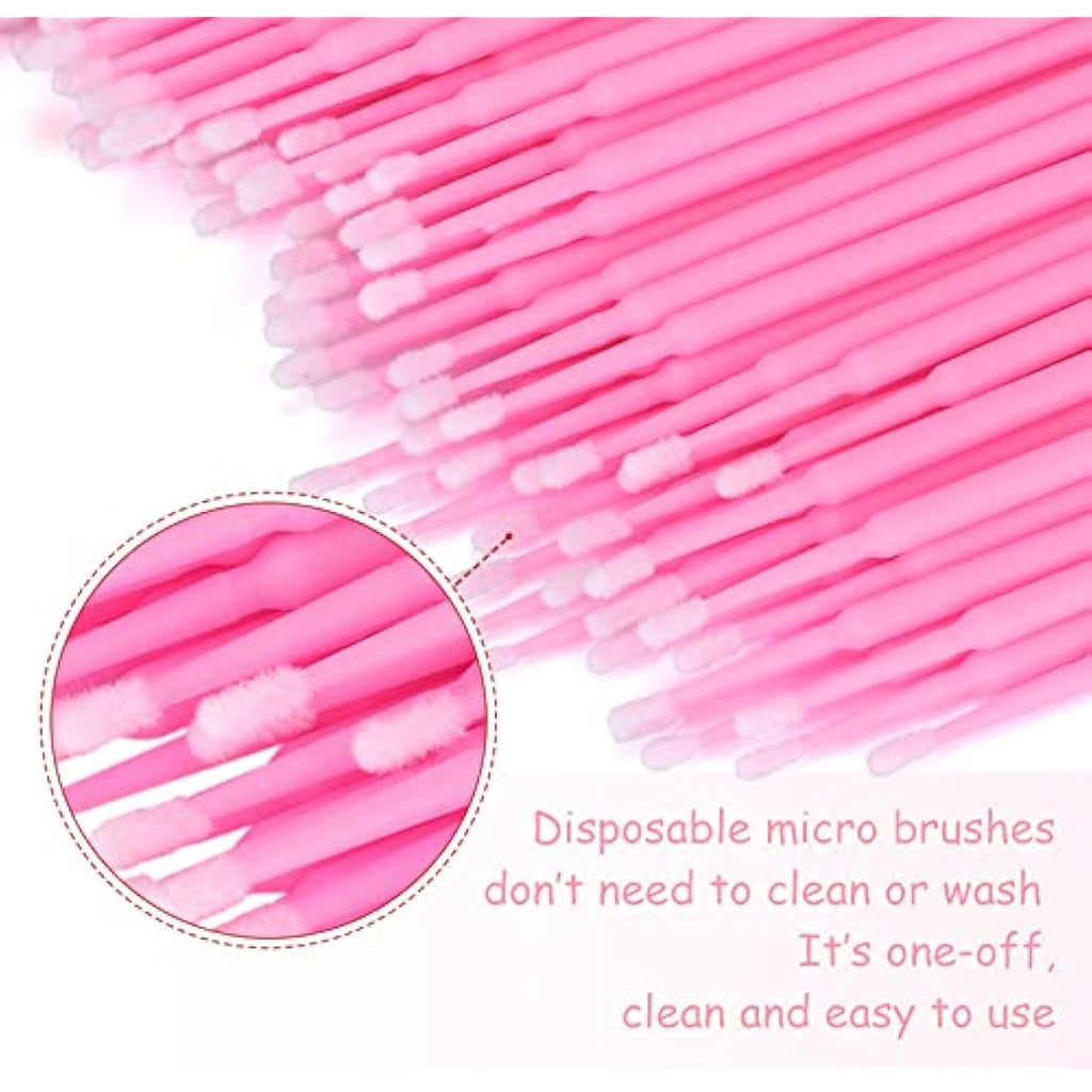G2PLUS 200PCS Micro Applicators Brushes | 2.0mm Pink Eyelash Extensions
