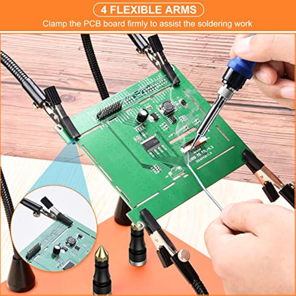 Preciva Magnetic Helping Hands Soldering Station | 4 Flexible Arms